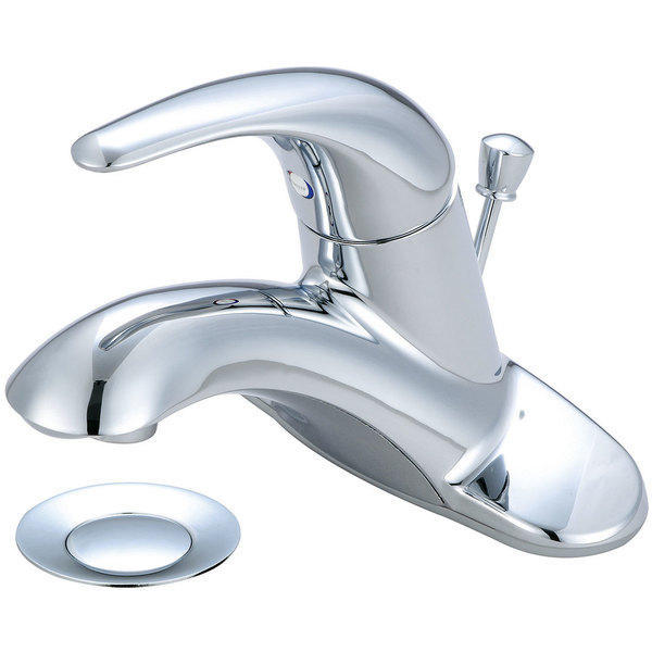 Pioneer Faucets Single Handle Bathroom Faucet, Compression Hose, Centerset, Chrome, Center-Center Fitting Size: 4" 3LG160H